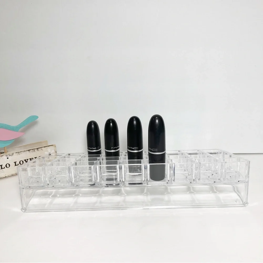 Bino Acrylic Lipstick Organizer Tiered Holds 36 Lipsticks Clear NEW